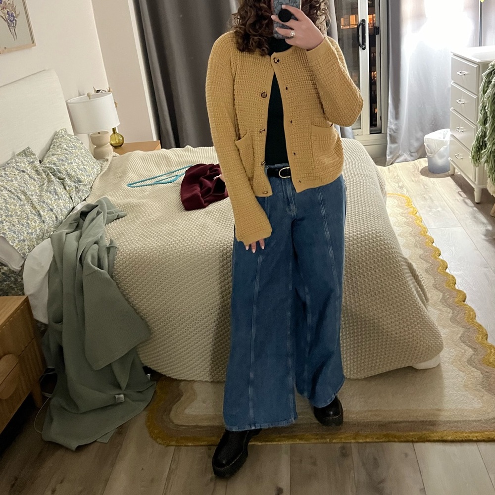 Knit Button-Up Sweater - Tan - Picture 2 of 4
